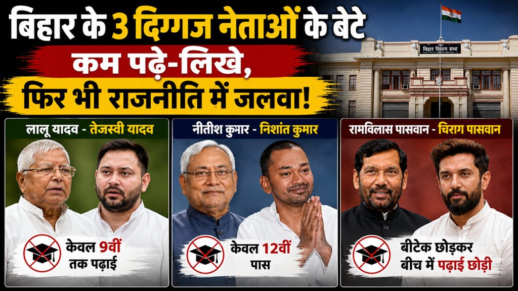 बिहार के नेताओं के बेटे: शिक्षा बनाम विरासत की बहस में कौन आगे? बिहार के नेताओं के बेटे