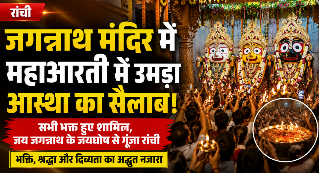 भक्ति और श्रद्धा में डूबा जगन्नाथ मंदिर परिसर, भगवान जगन्नाथ की महाआरती में उमड़ा आस्था का सैलाब
