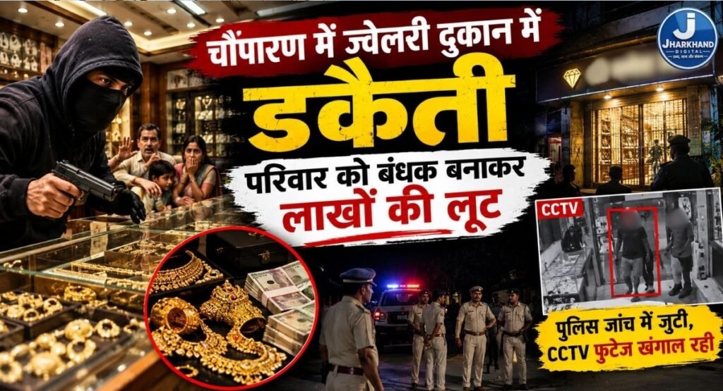 चौपारण में ज्वेलरी दुकान में डकैती, परिवार को बंधक बनाकर लाखों की लूट