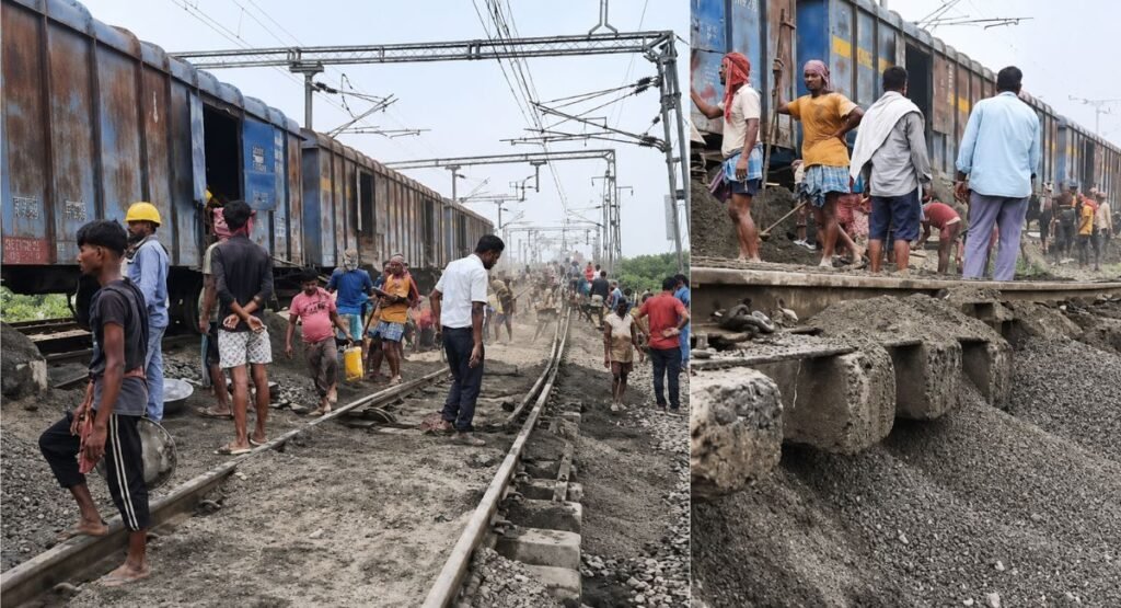 बारिश का कहर: न्यू फरक्का में रेलवे ट्रैक धंसा, पाकुड़ रूट की कई ट्रेनें रद्द