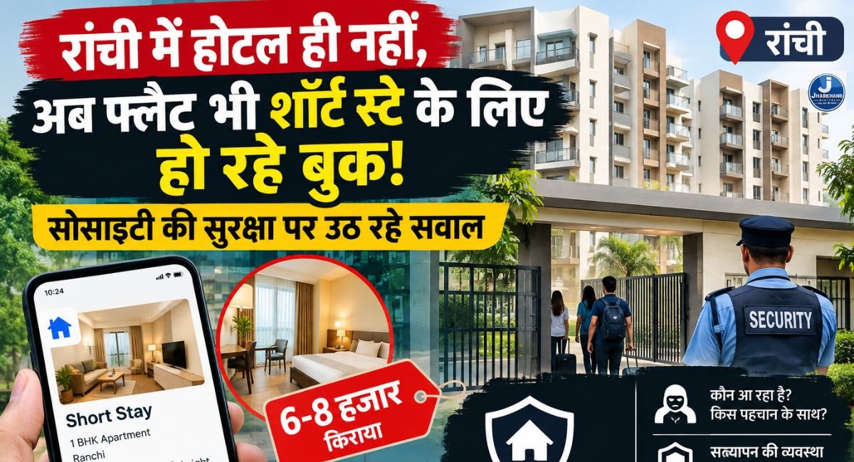 रांची में होटल ही नहीं, अब फ्लैट भी शॉर्ट स्टे के लिए हो रहे बुक! सोसाइटी की सुरक्षा पर उठ रहे सवाल