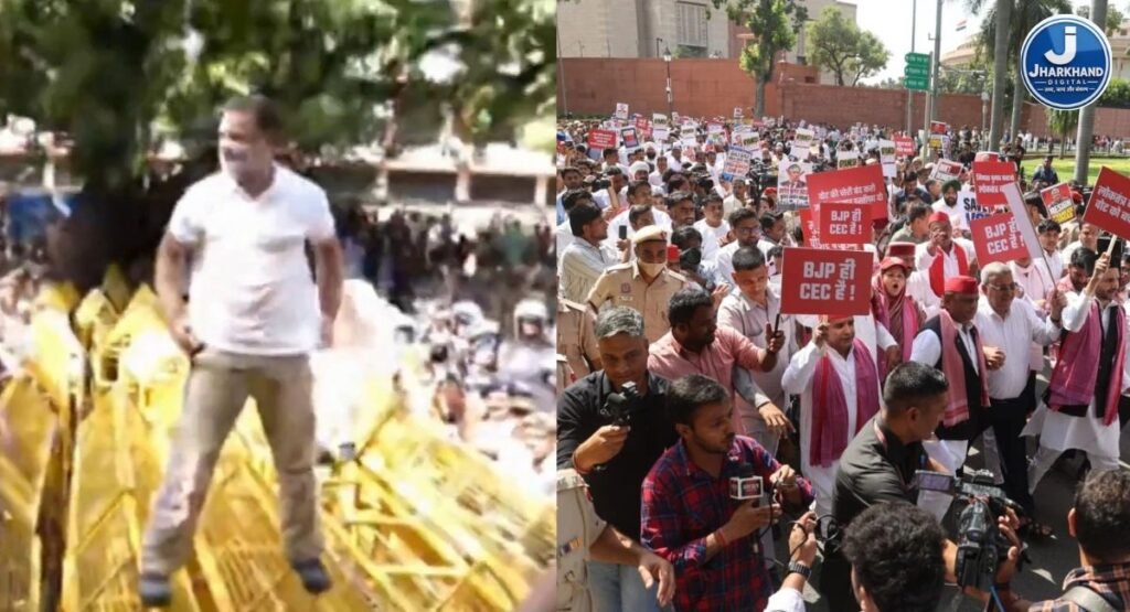 दिल्ली में INDIA ब्लॉक का प्रदर्शन, ECI मुख्यालय की ओर बढ़ रहे राहुल समेत कई सांसद हुए डिटेन