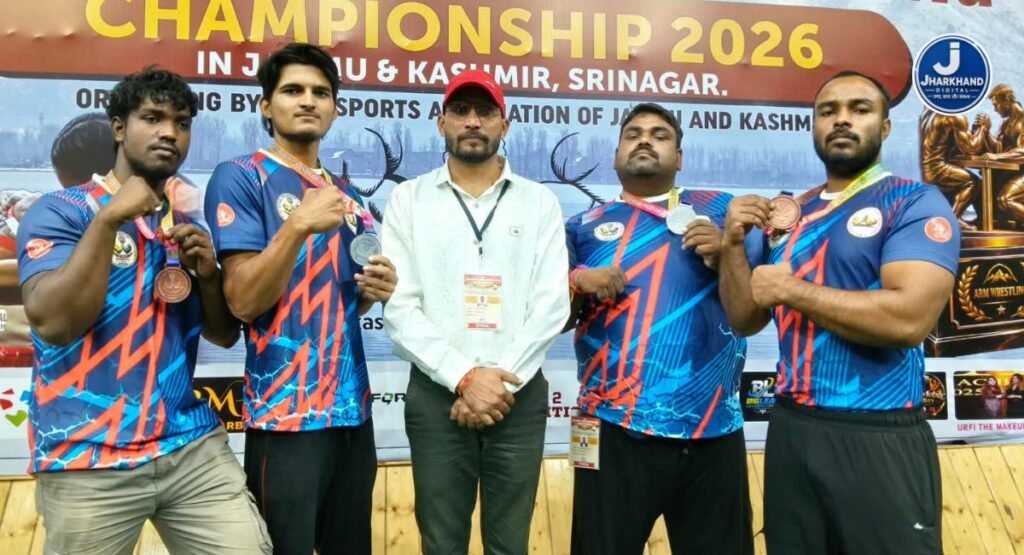 राष्ट्रीय आर्म रेसलिंग प्रतियोगिता में झारखंड का दमदार प्रदर्शन, चार खिलाड़ियों ने जीते पदक