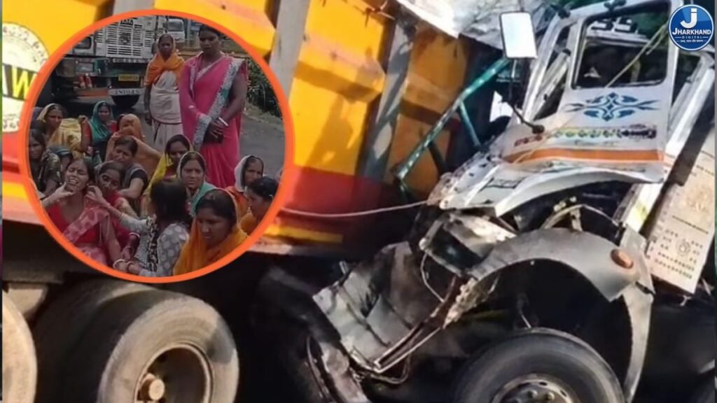 NH-23 पर भीषण सड़क हादसा, ट्रक-हाइवा की आमने-सामने टक्कर में चालक-खलासी की मौत