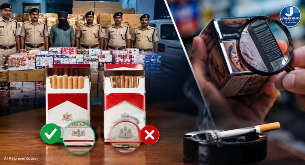 कहीं आप भी तो नहीं पी रहे नकली सिगरेट? इन संकेतों से करें पहचान , धनबाद में जब्त हुआ 6,686 पैकेट नकली सिगरेट
